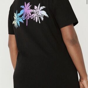 PINK Victoria's Secret Bling Glitter Ombré Tropical Tee Shirt M